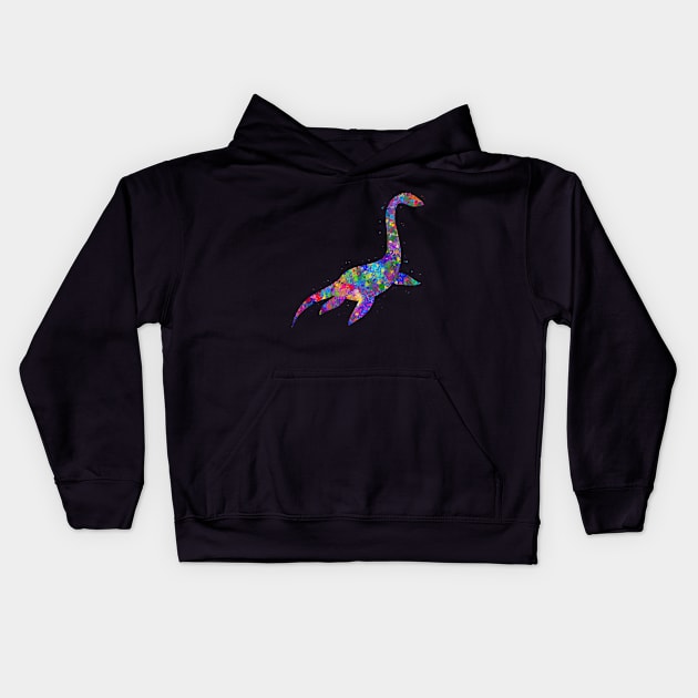 Plesiosaurus dinosaur Kids Hoodie by Yahya Art